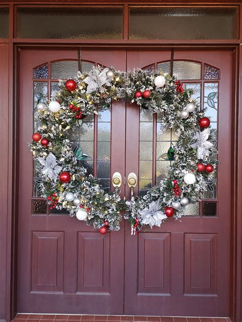 christmas wreath double front door